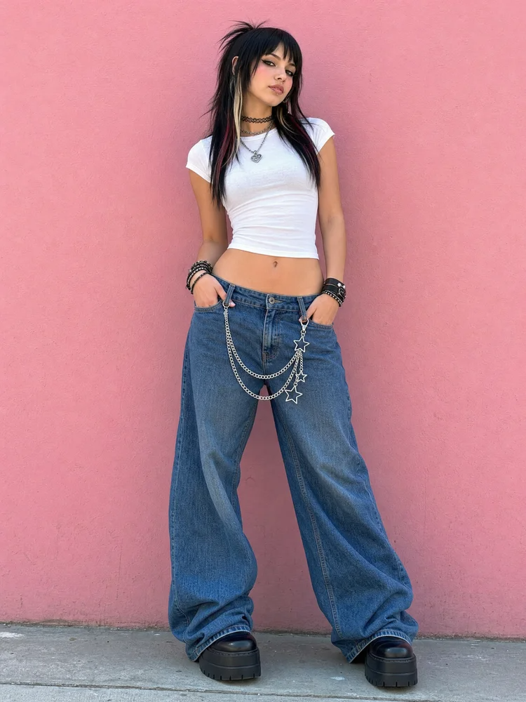 silver wallet chain silk dove クチバシ y2k Double Star Wallet Chain – Silver Pant Chain – Pantchain