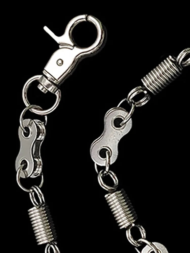 Bike chain links and coil springs close-up