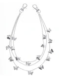 Butterfly pants chain in silver with three layers