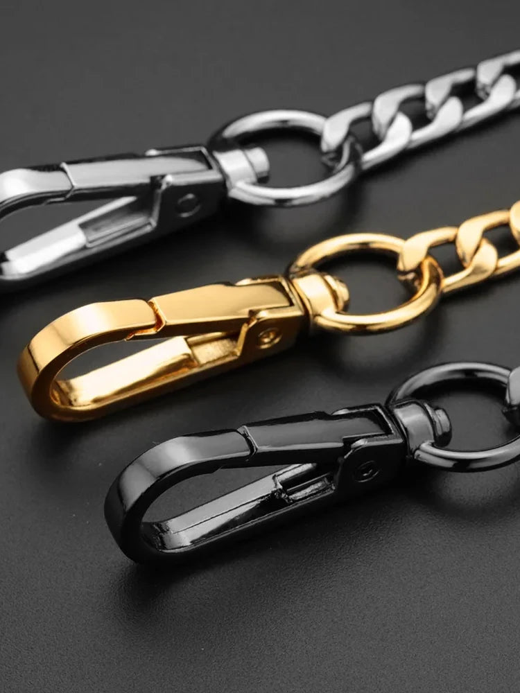 Curb wallet chain snap hooks in silver, gold and black