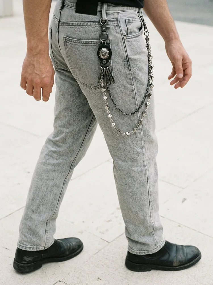 Double dice biker chain while walking