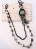 Dice pants chain with leather concho and two strands