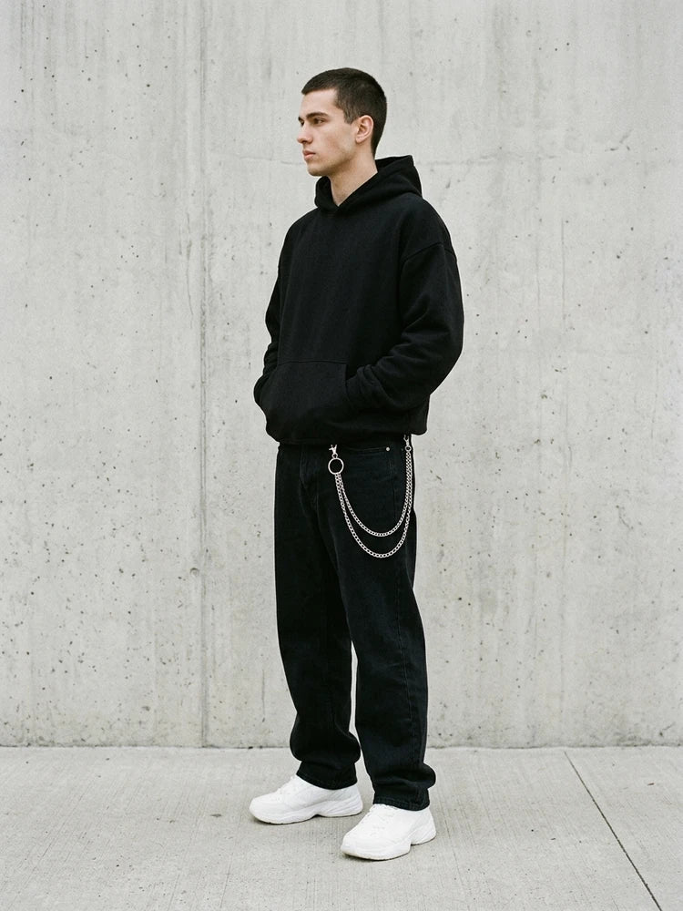 Double Layer Ring Pants Chain – Silver Wallet Chain