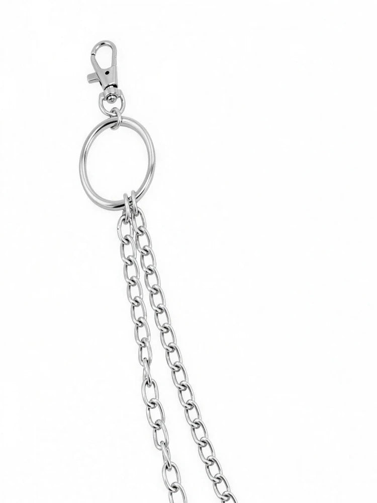 Double Layer Ring Pants Chain – Silver Wallet Chain