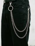 Double Layer Ring Pants Chain – Silver Wallet Chain