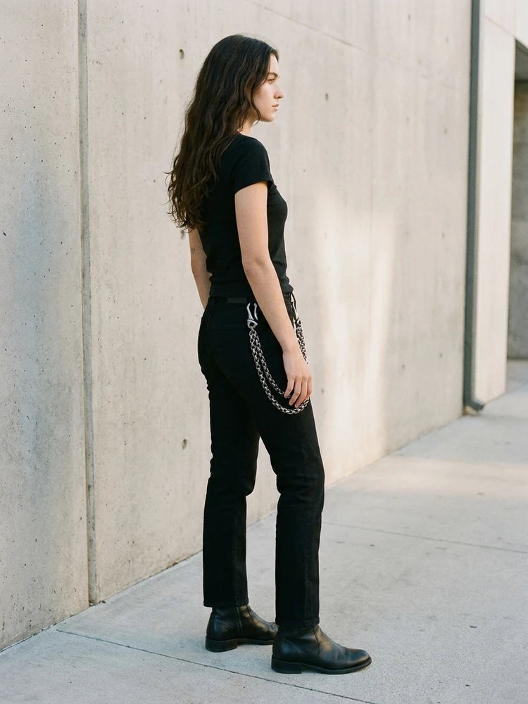 Chaîne de pantalon Dragon Crochet en Gunmetal – Chaîne de portefeuille lourde Biker