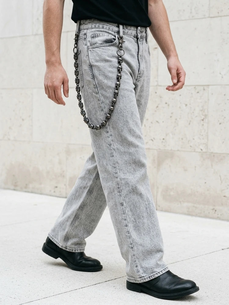 Gothic skull chain swinging while walking