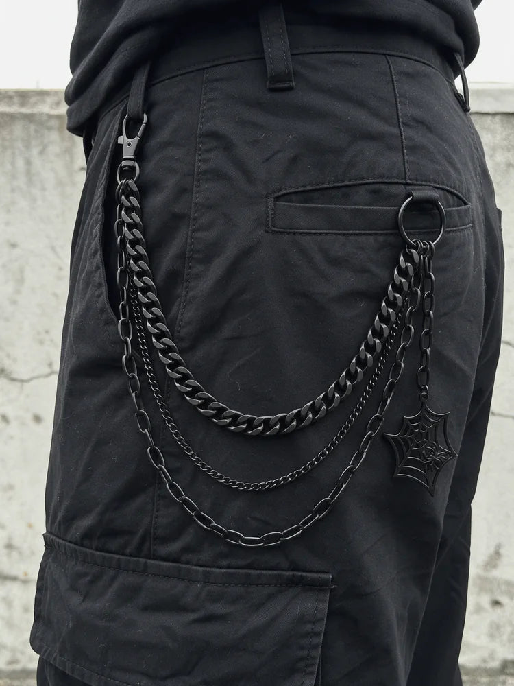 Spider Web Punk Pants Chain – Triple Layer Wallet Chain