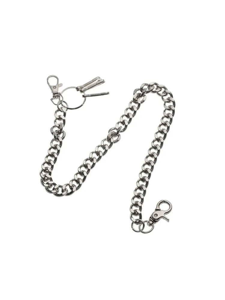 Heavy stainless steel wallet chain with key ring