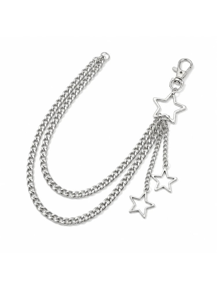 Double Star Silver Wallet Chain