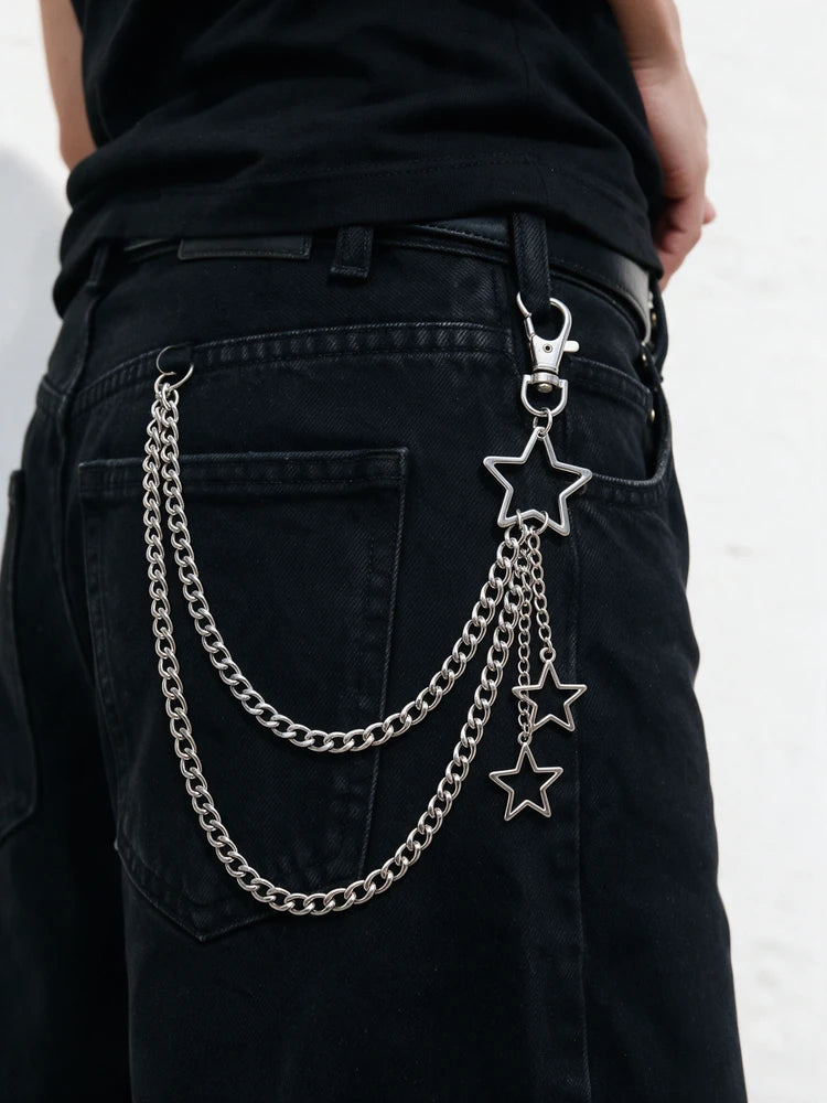 Double Star Silver Wallet Chain