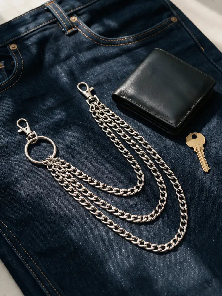 Triple Layered Silver Pants Chain